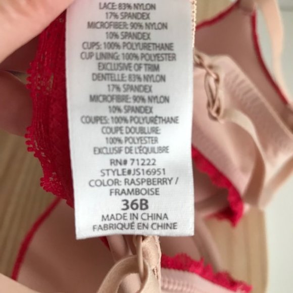 Jessica Simpson Red/Pink Underwire Padded Bra NWT - Picture 10 of 10